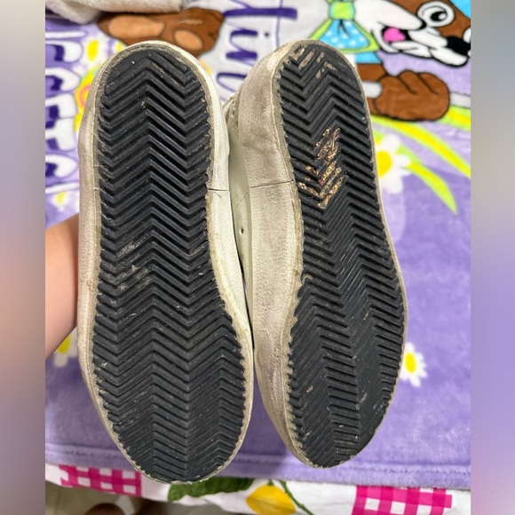 Golden Goose Red and Gray Distressed High-Top Sneakers - Picture 7 of 8